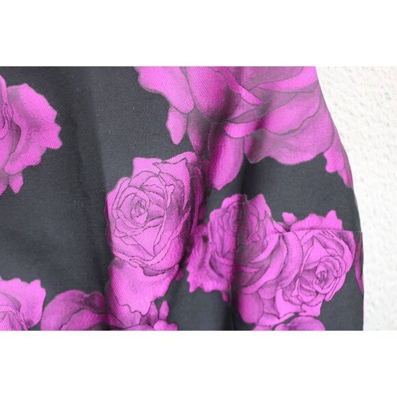 RSVP by Talbots Black w/Purple Iridescent Roses Dress-Size 2-Whimsigoth-Lined - Picture 4 of 10
